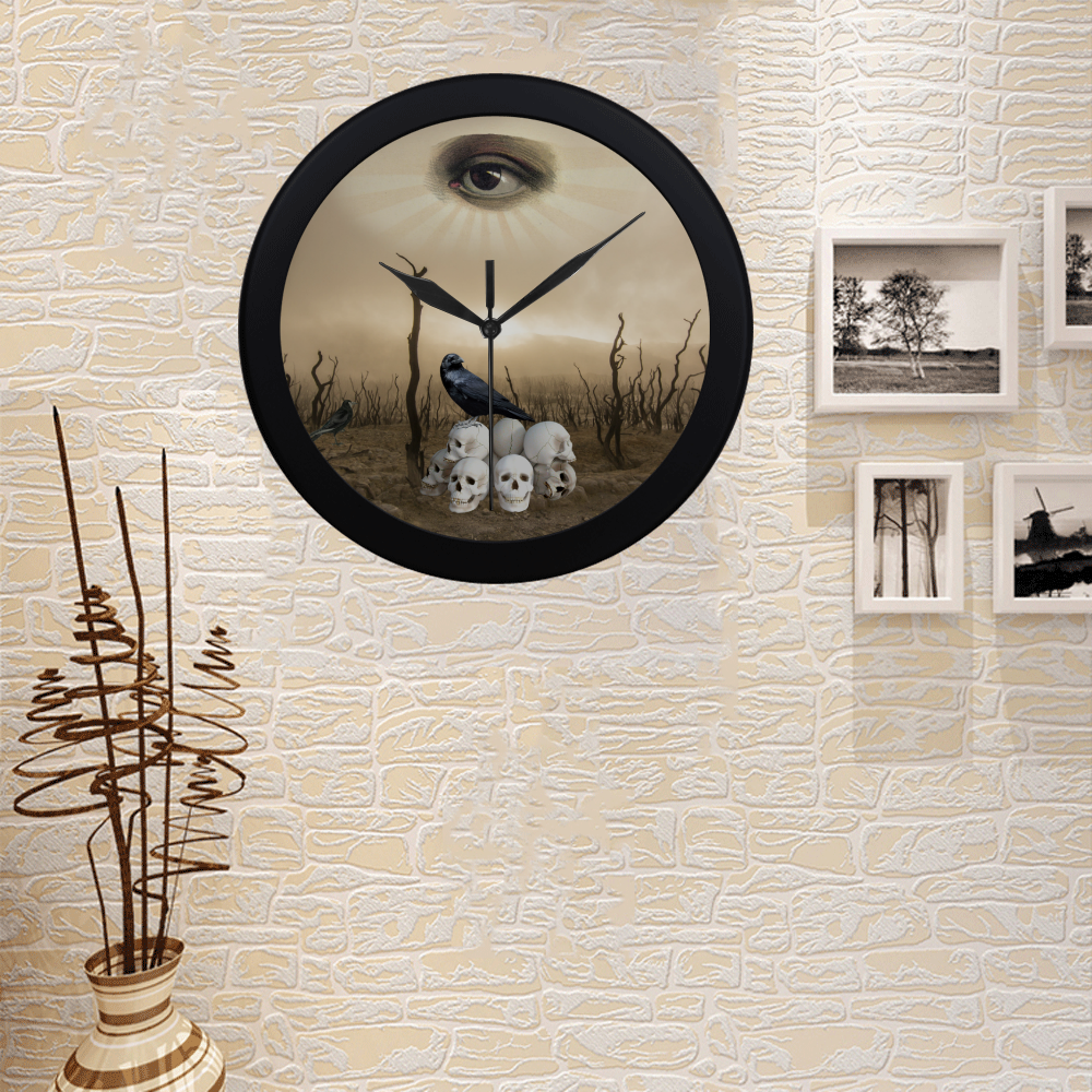 collage_ The Eye _ Gloria Sánchez Circular Plastic Wall clock