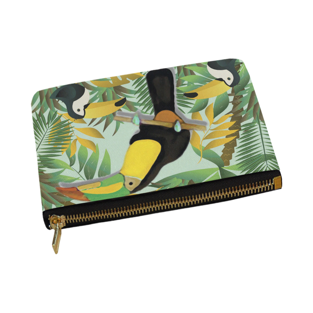 Toucan Tropical Jungle Fine Nature Art Carry-All Pouch 12.5''x8.5''