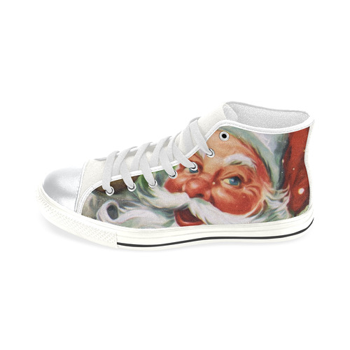 A cute Santa Claus Face - Christmas High Top Canvas Women's Shoes/Large Size (Model 017)