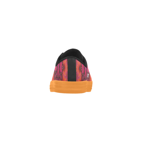 Pink Orange 3D Fractal Pattern Aquila Microfiber Leather Women's Shoes/Large Size (Model 031)