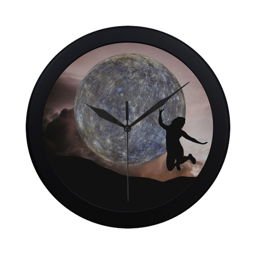 collage_ Dancing with the moon _ gloria sanchez Circular Plastic Wall clock