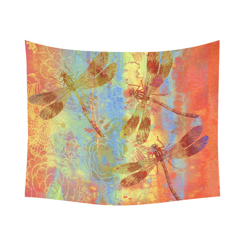 A Dragonflies QQW Cotton Linen Wall Tapestry 60"x 51"