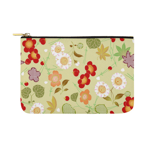Red Sakura Japanese Cherry Blossom.Floral Carry-All Pouch 12.5''x8.5''
