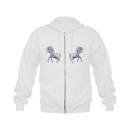 A dreamlike unicorn wades through the water Gildan Full Zip Hooded Sweatshirt (Model H02)