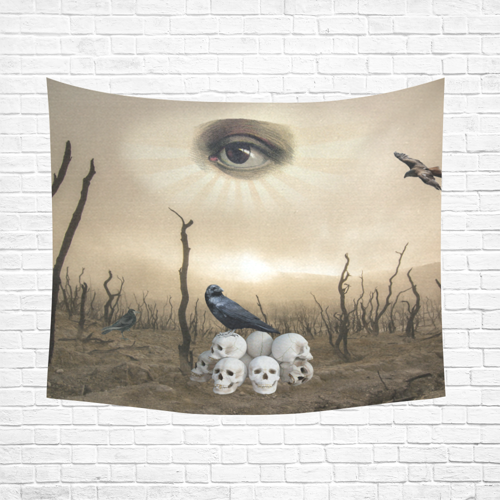 collage_ The Eye _ Gloria Sánchez Cotton Linen Wall Tapestry 60"x 51"