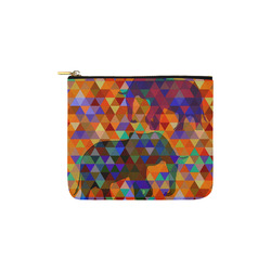 Modern Triangle Pattern Elephants Carry-All Pouch 6''x5''