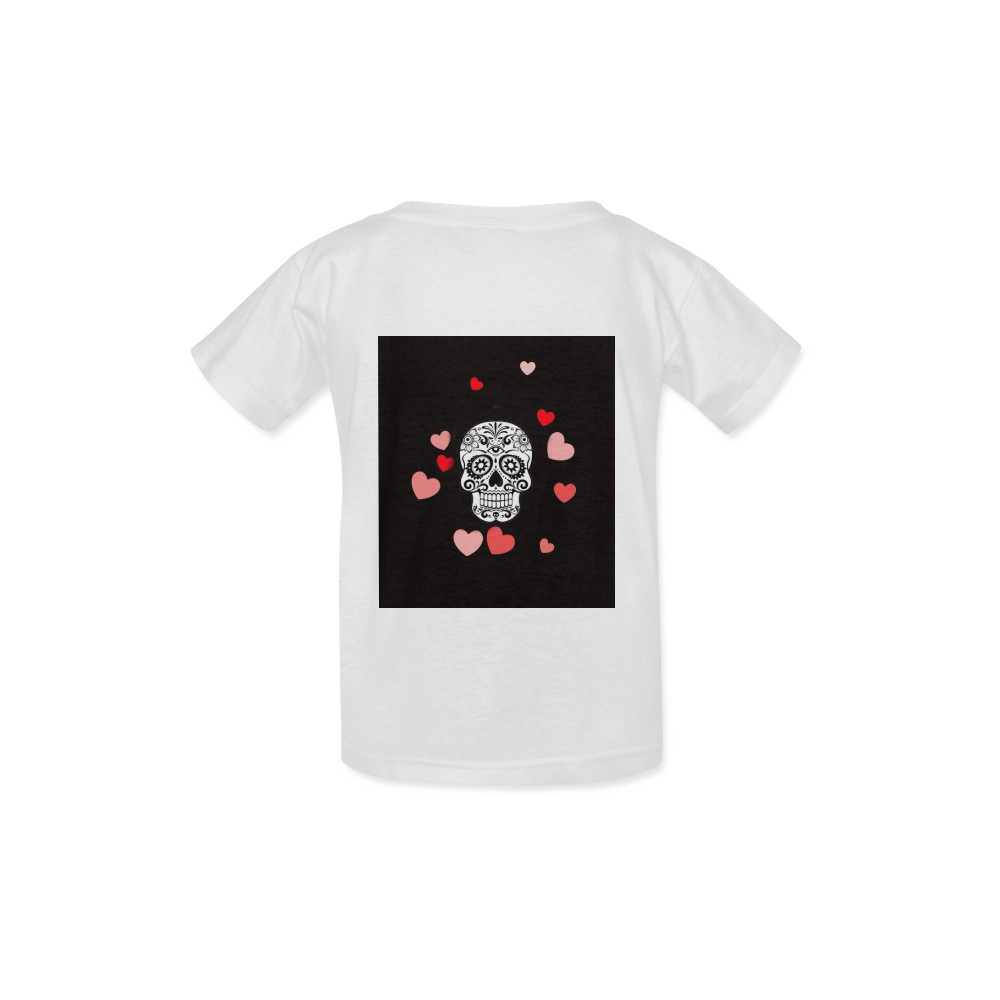 skull with hearts Kid's  Classic T-shirt (Model T22)