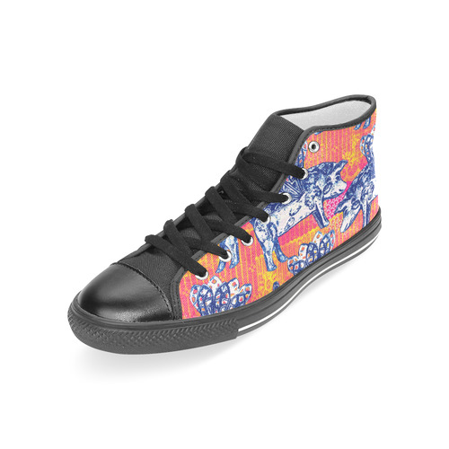 Little flying pigs Women's Classic High Top Canvas Shoes (Model 017)