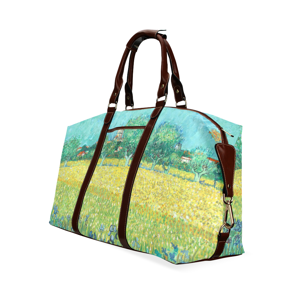 Van Gogh Field Irises Arles Floral Landscape Classic Travel Bag (Model 1643) Remake