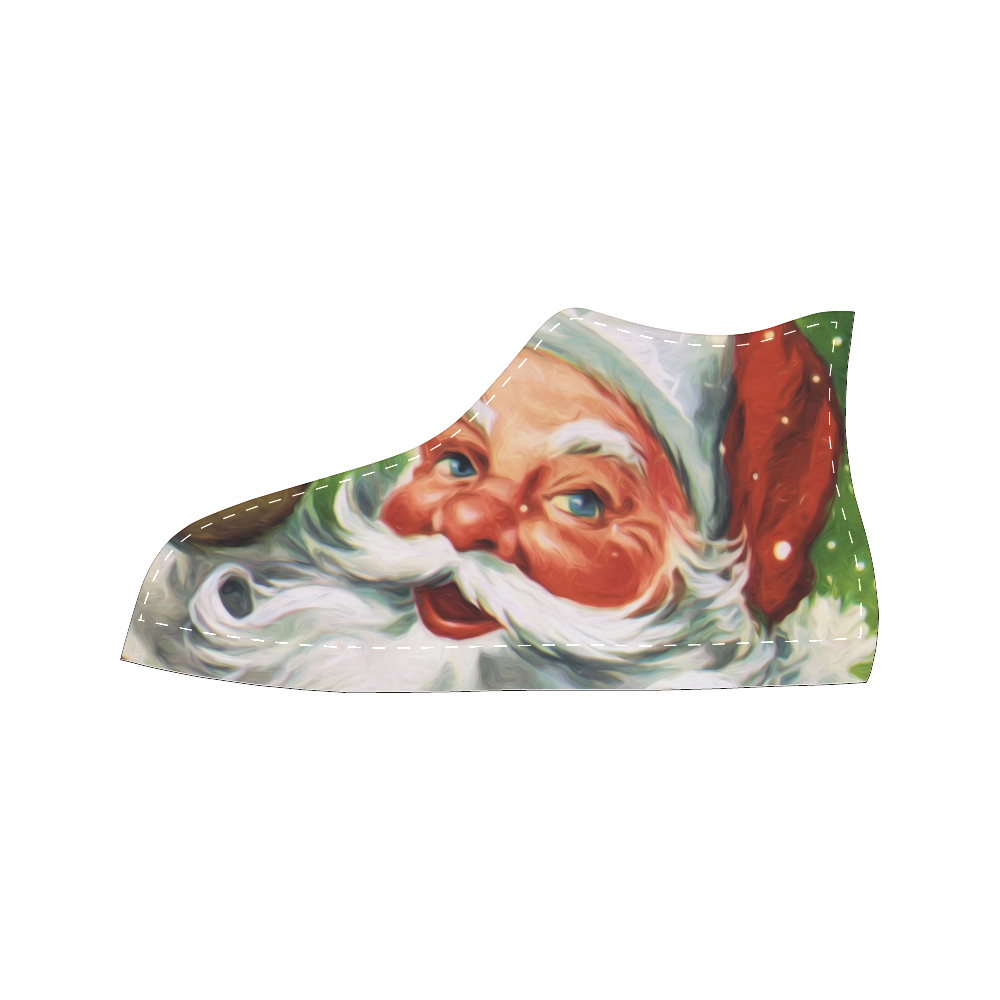 A cute Santa Claus Face - Christmas Men’s Classic High Top Canvas Shoes /Large Size (Model 017)