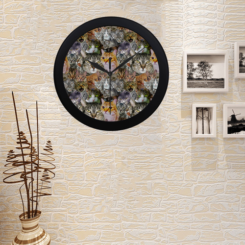 cat pattern Circular Plastic Wall clock