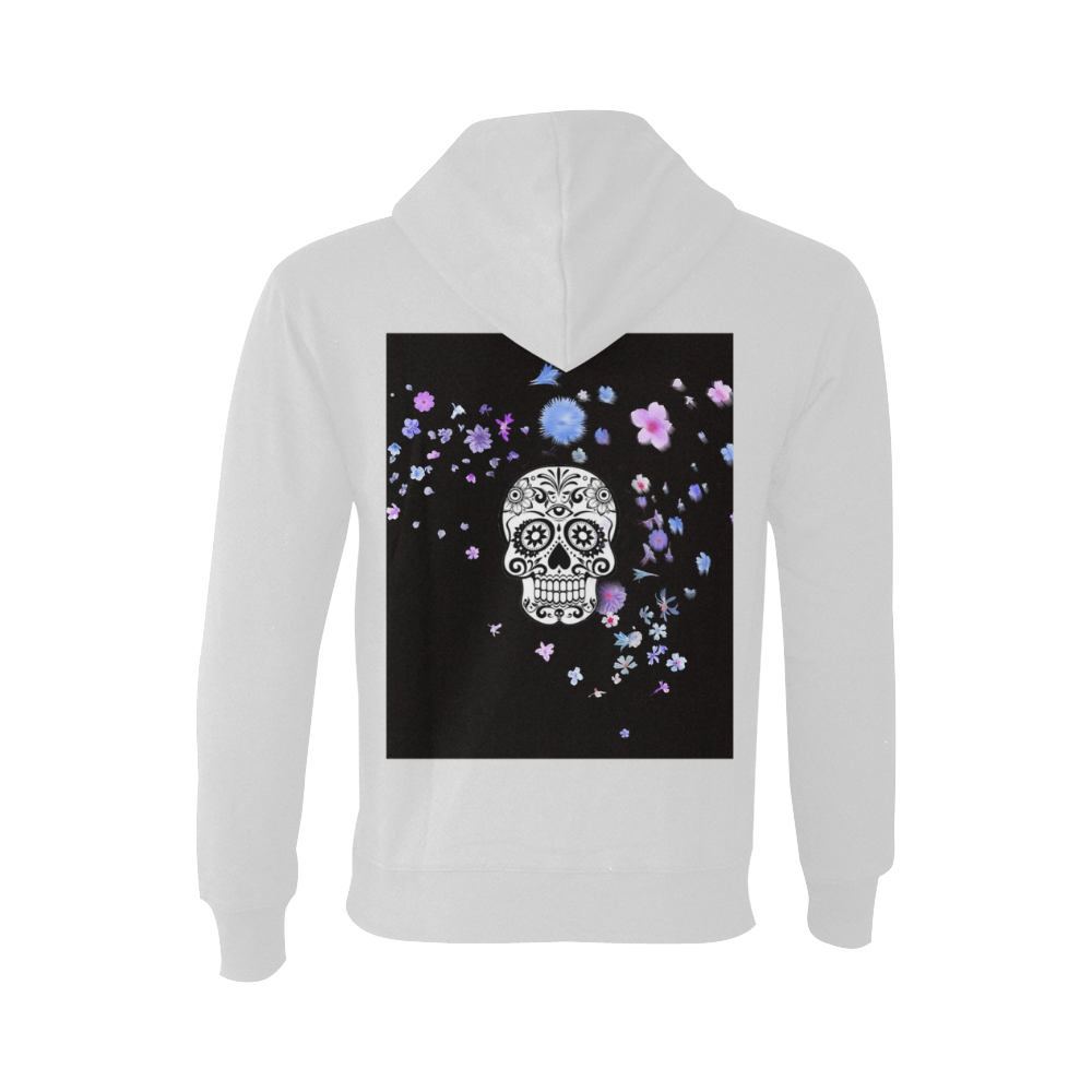 skull with flower shower Oceanus Hoodie Sweatshirt (NEW) (Model H03)