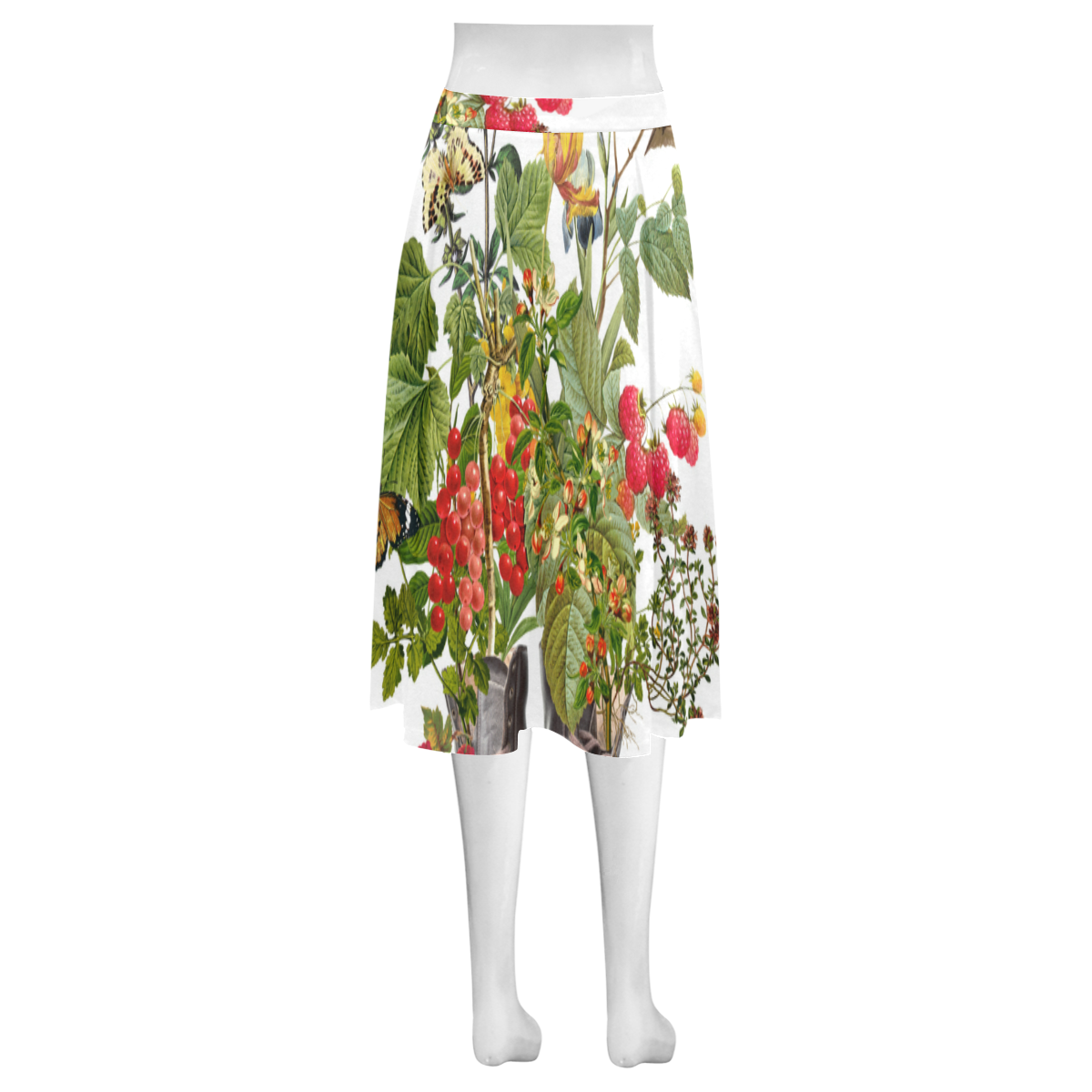 collage_the pilgrim_gloriasanchez Mnemosyne Women's Crepe Skirt (Model D16)