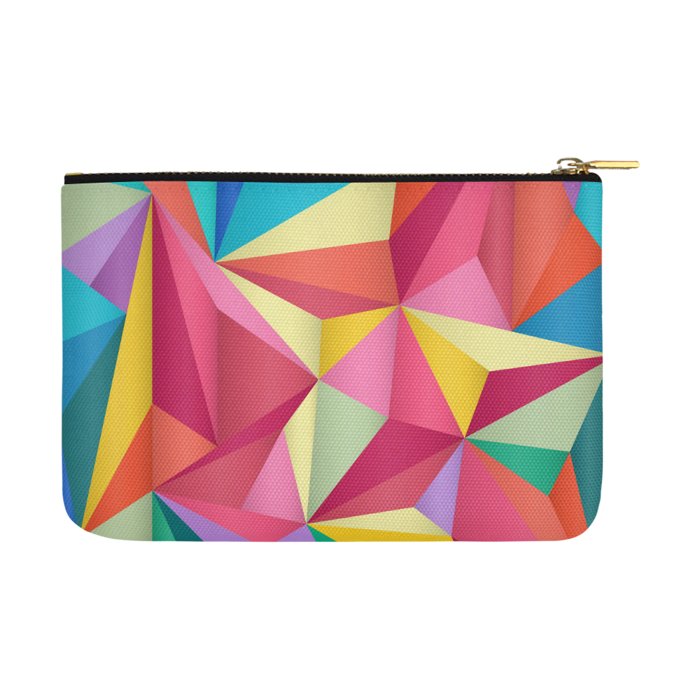 Colorful Triangles Abstract Geometric Carry-All Pouch 12.5''x8.5''