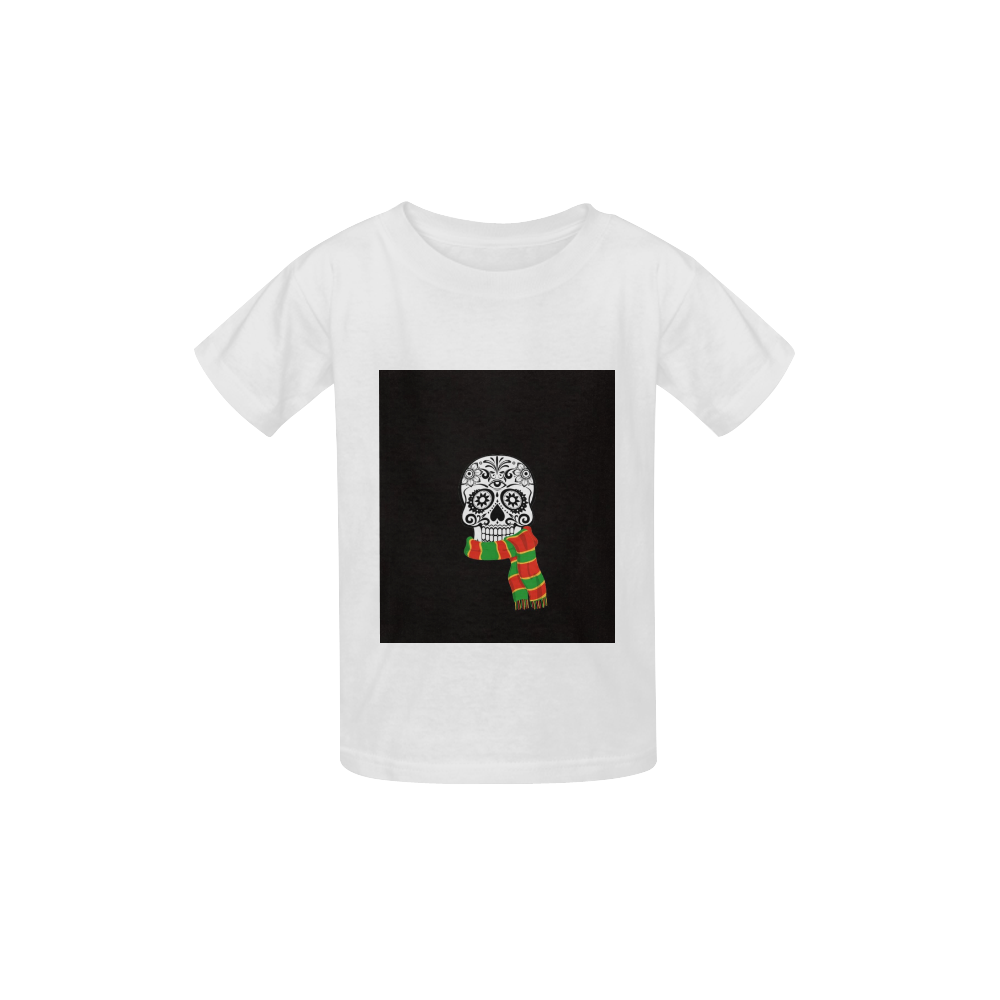 funny skull with scarf Kid's  Classic T-shirt (Model T22)