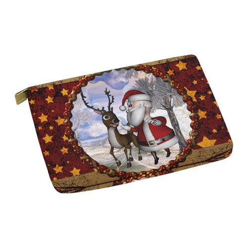 Santa Claus with reindeer, cartoon Carry-All Pouch 12.5''x8.5''