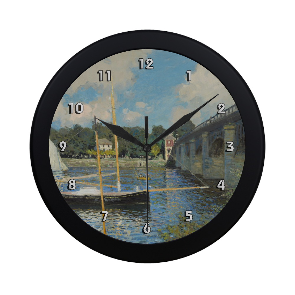 Claude Monet Bridge at Argenteuil Circular Plastic Wall clock