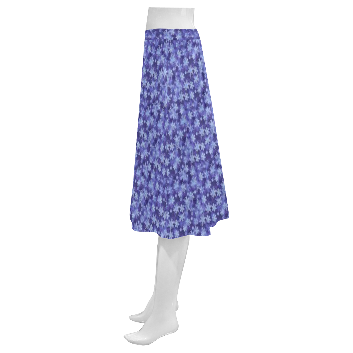 Snowflakes Christmas design Mnemosyne Women's Crepe Skirt (Model D16)