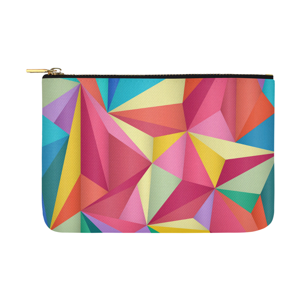 Colorful Triangles Abstract Geometric Carry-All Pouch 12.5''x8.5''