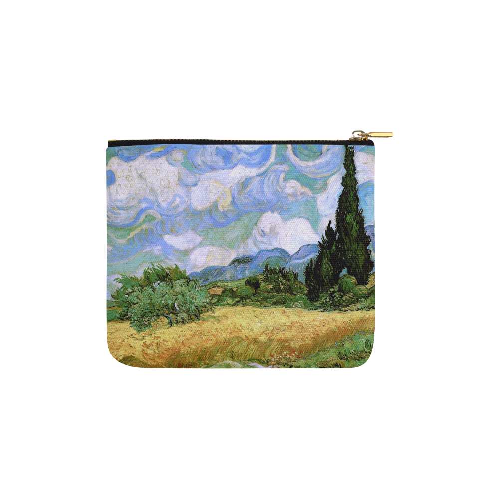 Van Gogh Wheat Field Cypresses Nature Landscape Carry-All Pouch 6''x5''