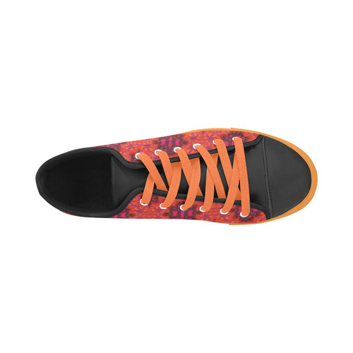 Pink Orange Fractal Pattern Aquila Microfiber Leather Women's Shoes (Model 031)