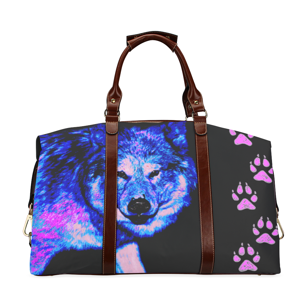 wolf track Classic Travel Bag (Model 1643) Remake