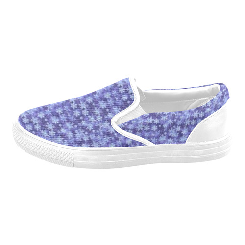 Snowflakes Christmas design Slip-on Canvas Shoes for Men/Large Size (Model 019)