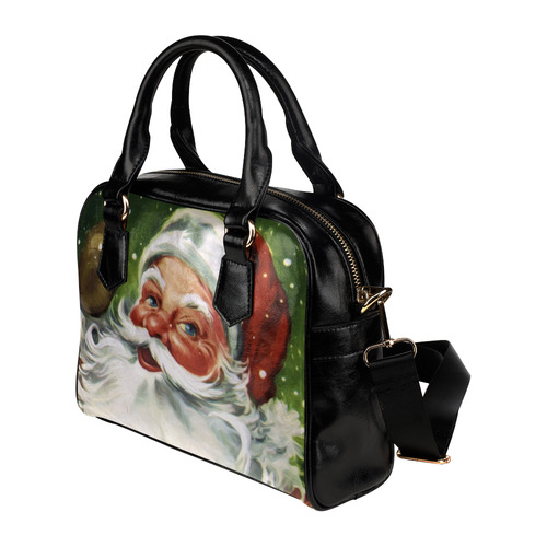A cute Santa Claus Face - Christmas Shoulder Handbag (Model 1634)