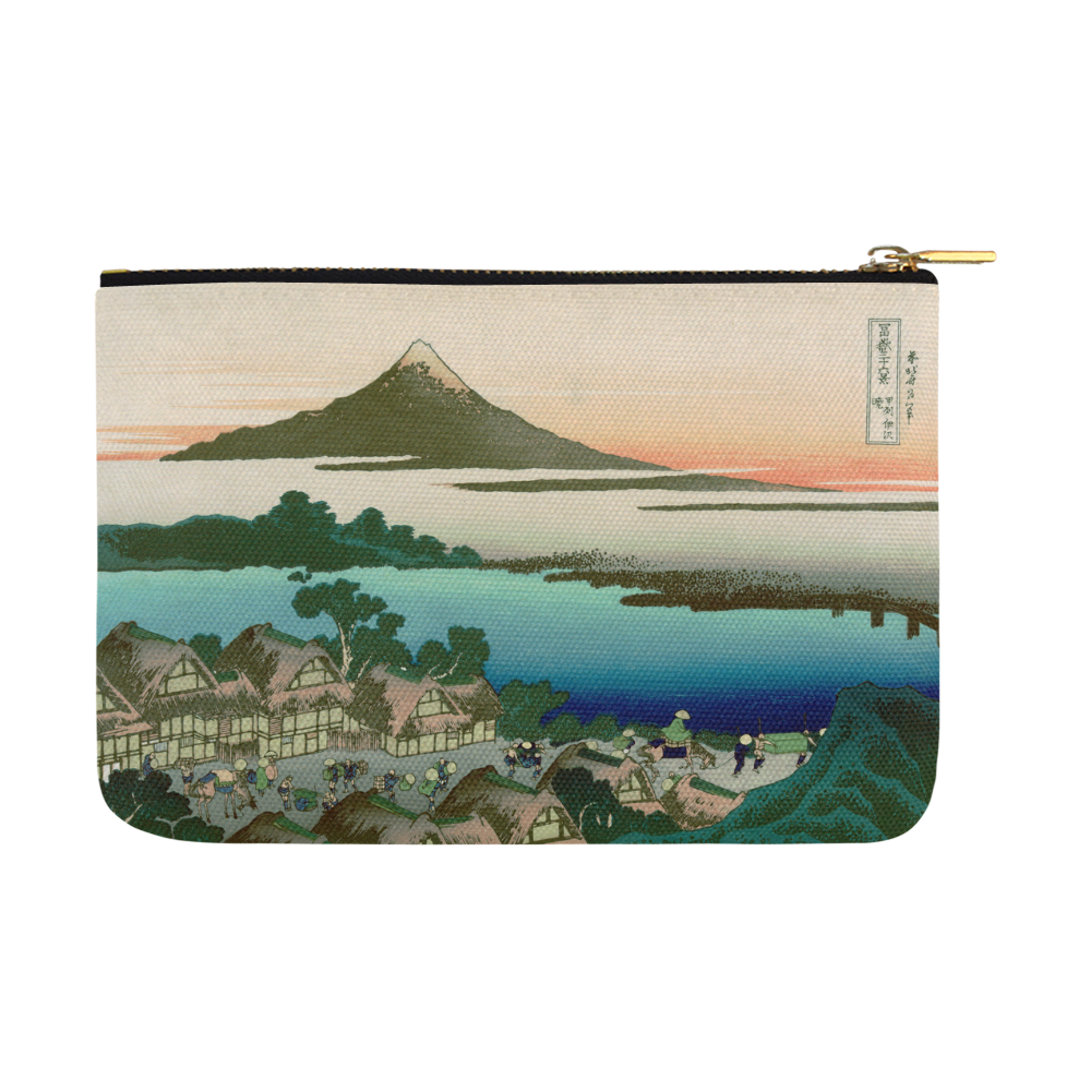 Hokusai 36 Views of Mount Fuji Japanese Woodblock Carry-All Pouch 12.5''x8.5''