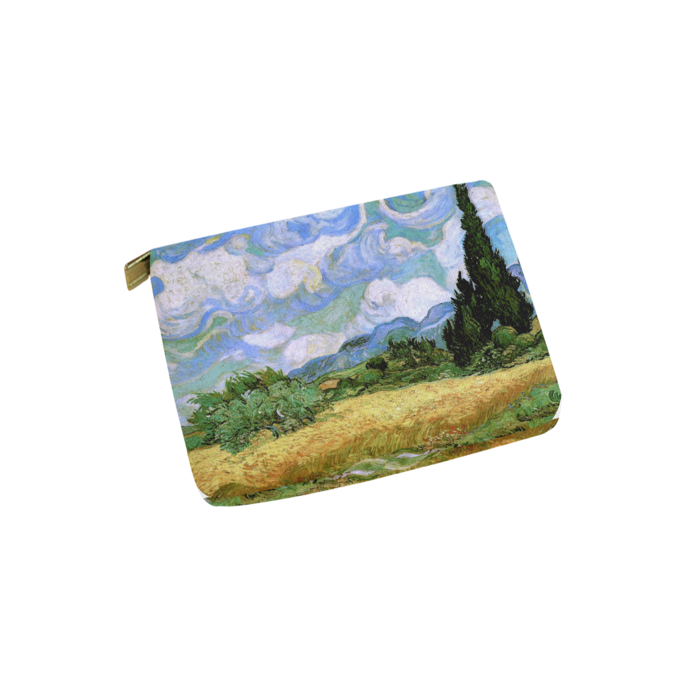 Van Gogh Wheat Field Cypresses Nature Landscape Carry-All Pouch 6''x5''