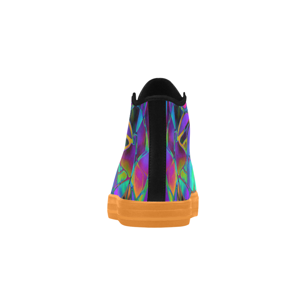 Floral Fractal Art G308 Aquila High Top Microfiber Leather Women's Shoes (Model 032)