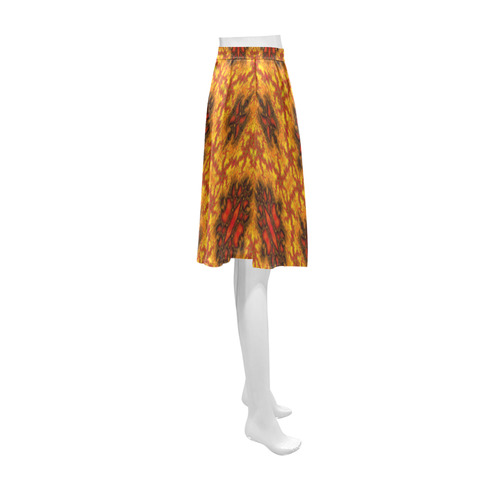 Yellow Orange Fractal Pattern Athena Women's Short Skirt (Model D15)