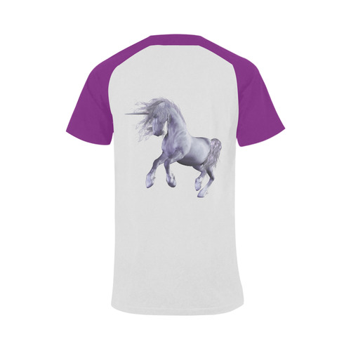 A dreamlike unicorn wades through the water Men's Raglan T-shirt Big Size (USA Size) (Model T11)
