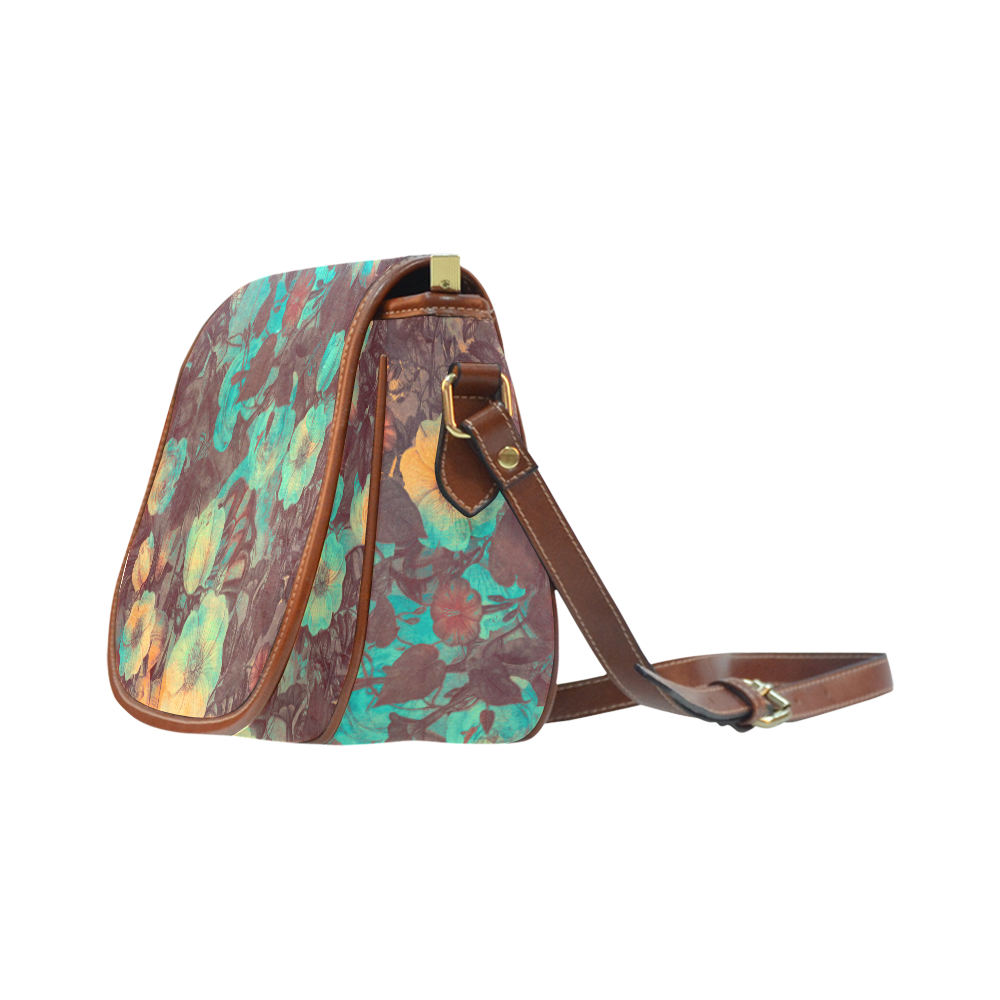 flowers Saddle Bag/Large (Model 1649)