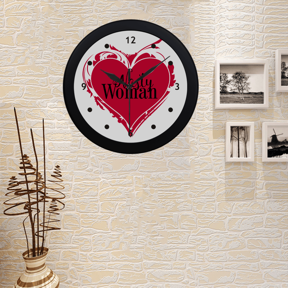 NASTY WOMAN ART HEART for powerwomen Circular Plastic Wall clock