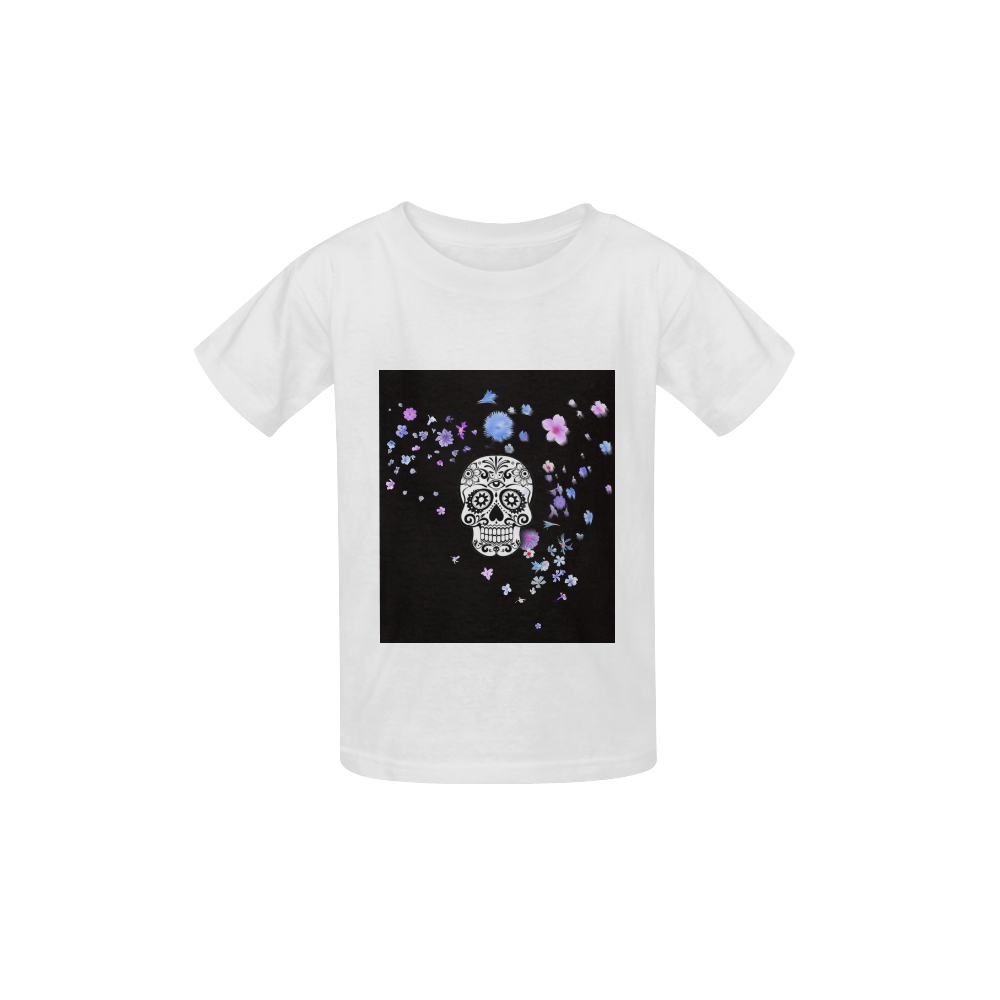 skull with flower shower Kid's  Classic T-shirt (Model T22)
