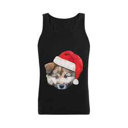 christmas santa dog Men's Shoulder-Free Tank Top (Model T33)