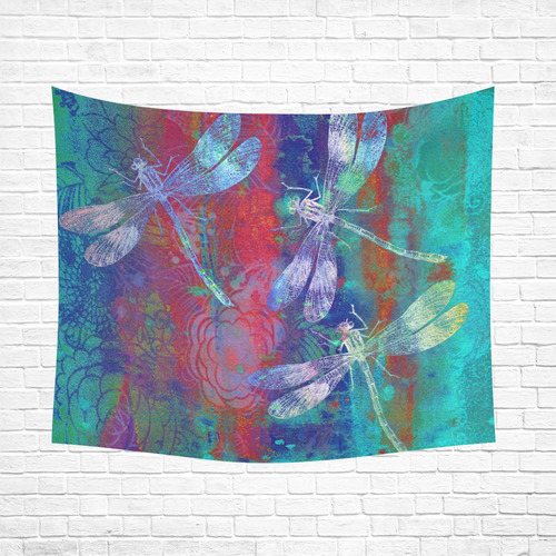 A Dragonflies QP A Cotton Linen Wall Tapestry 60"x 51"