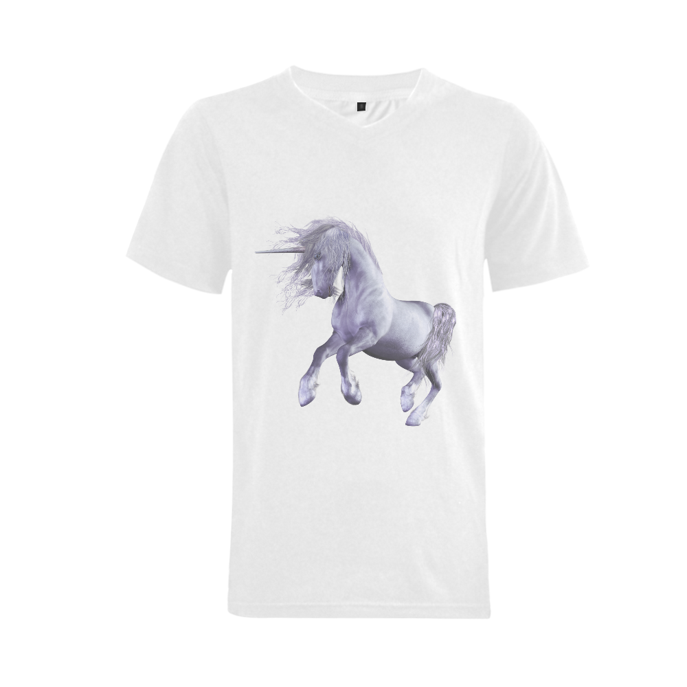 A dreamlike unicorn wades through the water Men's V-Neck T-shirt (USA Size) (Model T10)