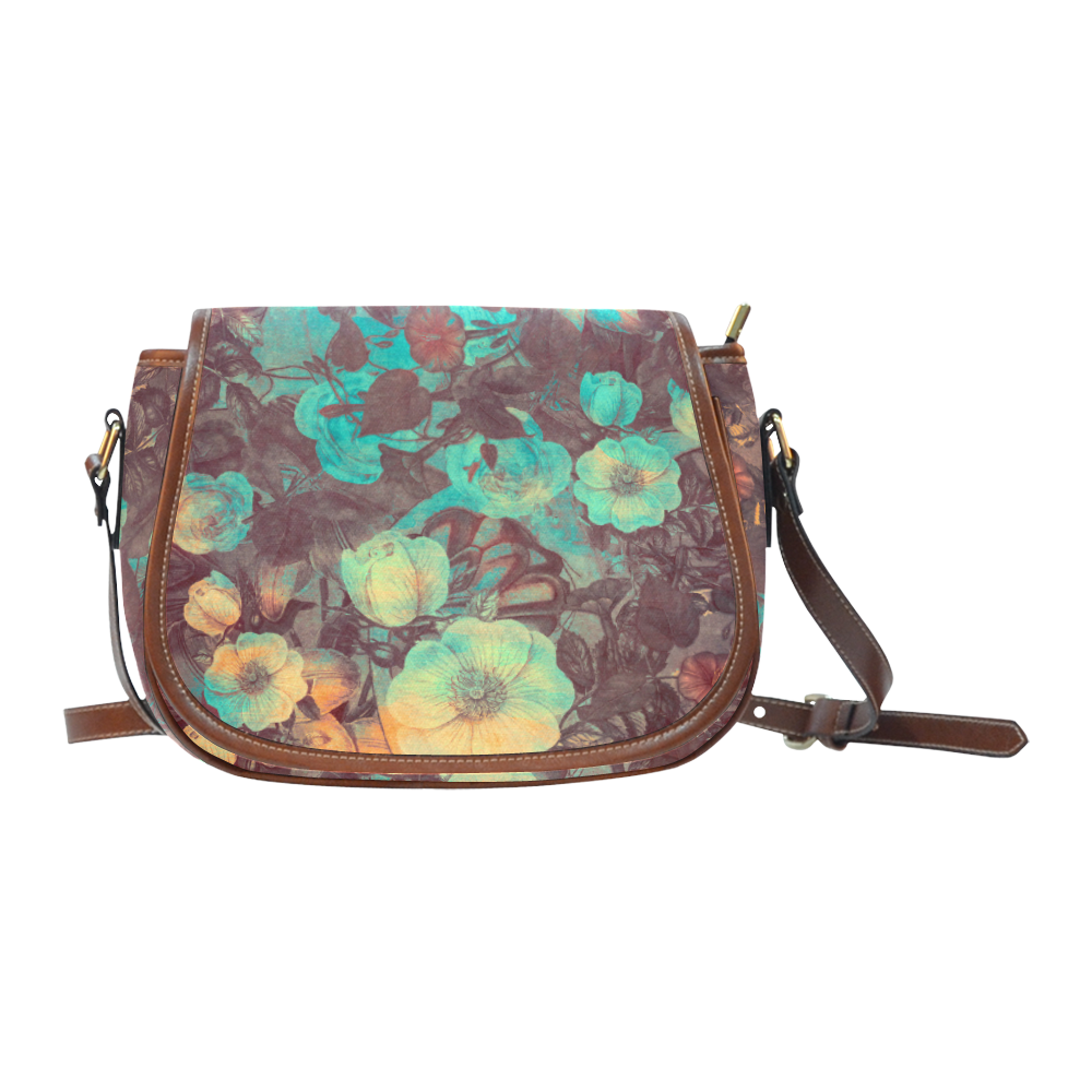 flowers Saddle Bag/Large (Model 1649)