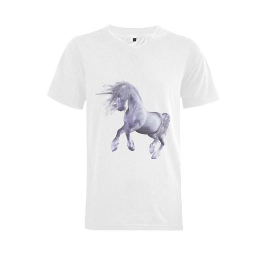 A dreamlike unicorn wades through the water Men's V-Neck T-shirt  Big Size(USA Size) (Model T10)
