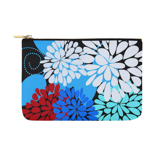 Cute Cool Abstract Winter Flowers Carry-All Pouch 12.5''x8.5''