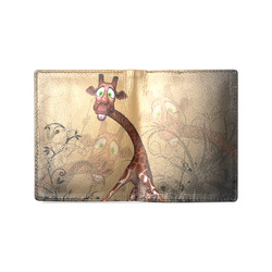 Sweet, cute giraffe Men's Leather Wallet (Model 1612)