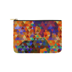 Modern Triangle Pattern Elephants Carry-All Pouch 9.5''x6''