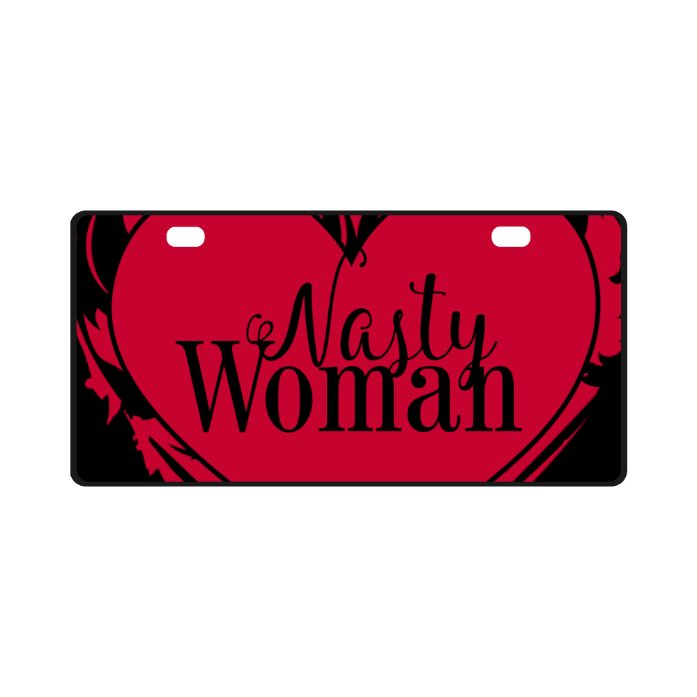 NASTY WOMAN ART HEART for powerwomen License Plate