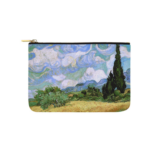 Van Gogh Wheat Field Cypresses Nature Landscape Carry-All Pouch 9.5''x6''