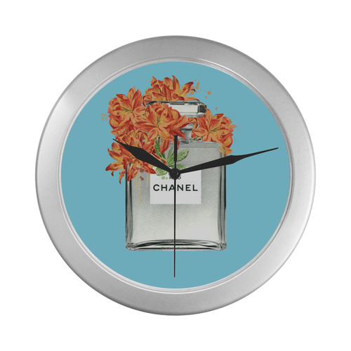 Parfum au Coco Silver Color Wall Clock