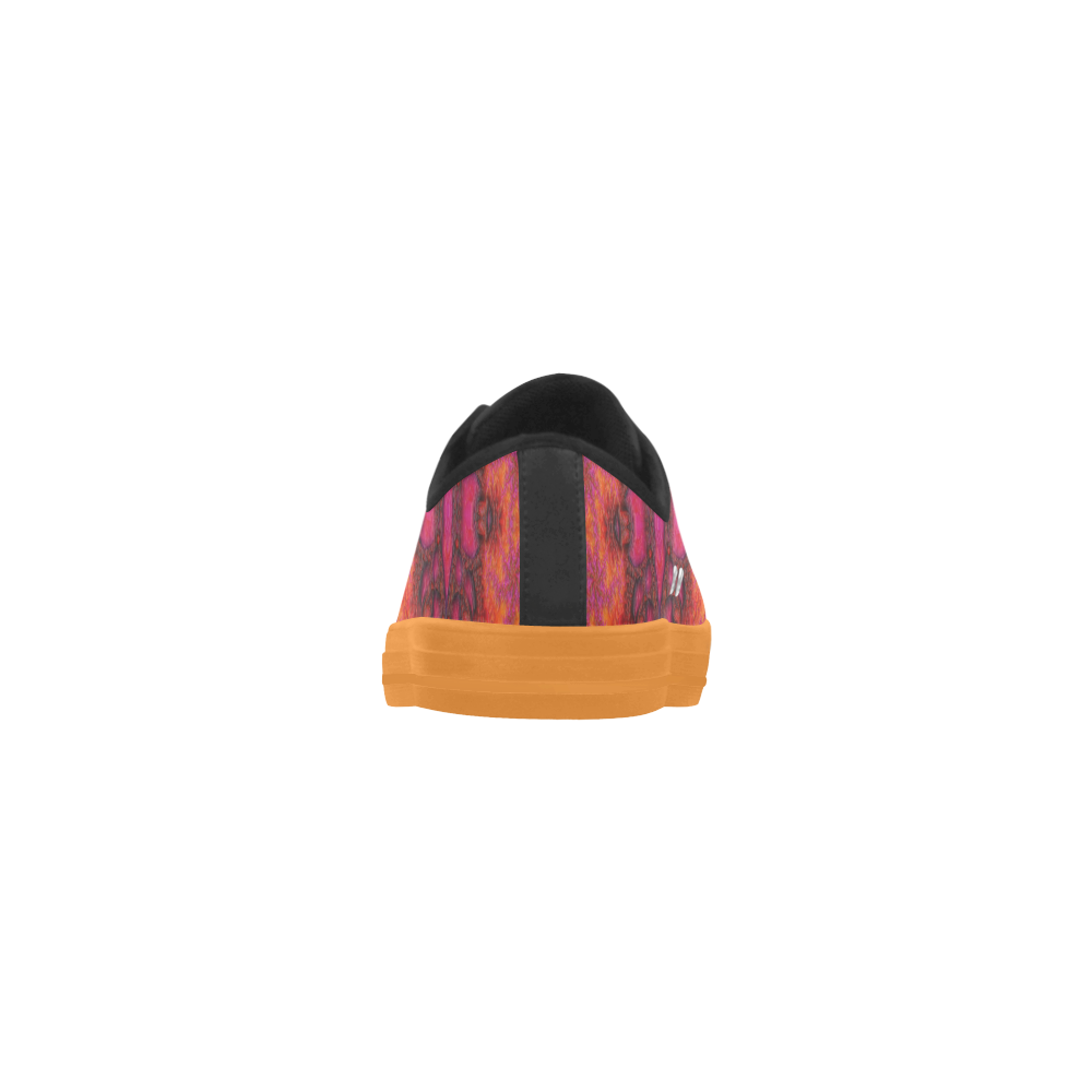 Pink Orange 3D Fractal Pattern Aquila Microfiber Leather Women's Shoes (Model 031)