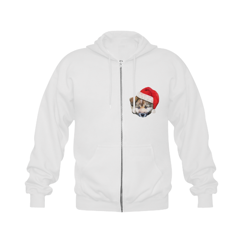 christmas santa dog Gildan Full Zip Hooded Sweatshirt (Model H02)