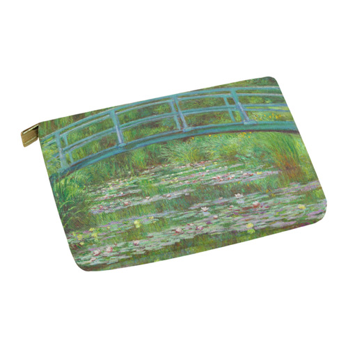 Monet Japanese Bridge Water Lily Pond Carry-All Pouch 12.5''x8.5''